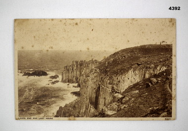 Souvenir postcard featuring Lands End Cornwall