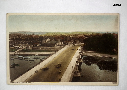 Souvenir post card featuring Trent bridge Nottingham.