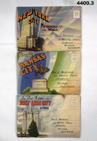 Set of souvenir postcard from U.S cities.