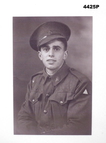 Black and white portrait photo of a WW2 soldier