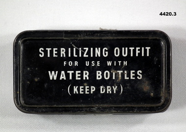 Military issue water sterilisation kit