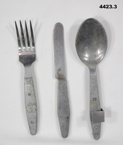 Knife fork and spoon set military issue