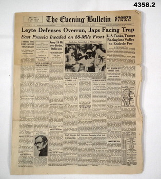 The Evening Bulletin Newspaper Philadelphia 1944