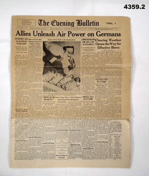 The Evening Bulletin newspaper 1944.