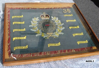 Regimental colours with battle honours of the 38th infantry Battalion.