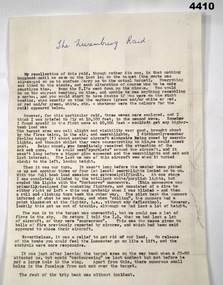 Eyewitness account of a WW2 bombing raid over Germany.