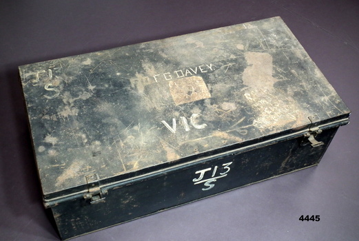 Metal military issue personal equipment trunk.