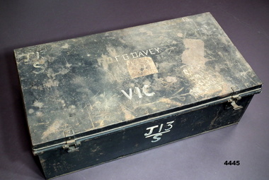 Metal military issue personal equipment trunk.