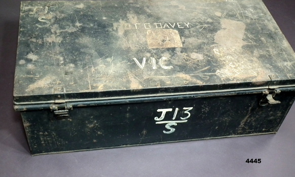 Metal military issue personal equipment trunk.