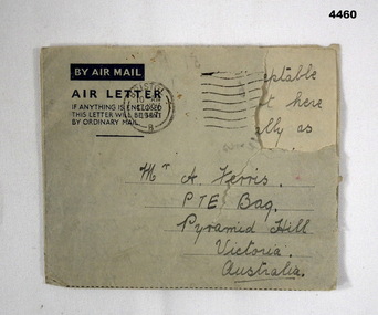 Air letter with reply inside 1947