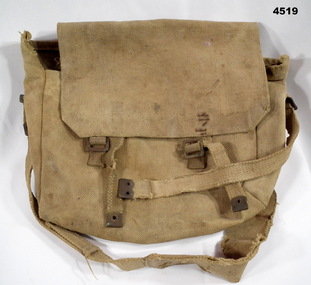 Canvas webbing side pack, WWII issue