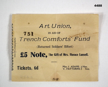 Trench Comforts Fund Raffle tickets