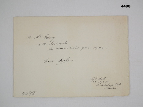 Contents of Military Forces Christmas card