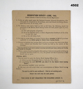 Security Occupation survey June 1945