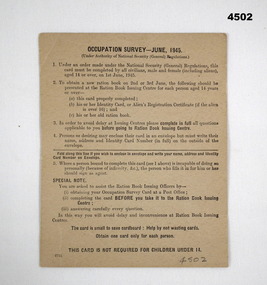 Security Occupation survey June 1945