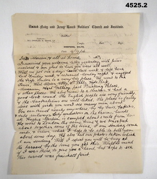 two letters from A Ferris in England 1916