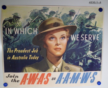 WWII combined recruiting poster for AWAS & AAMWS