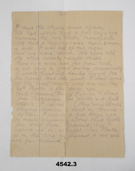 Undated letter from the First World War.