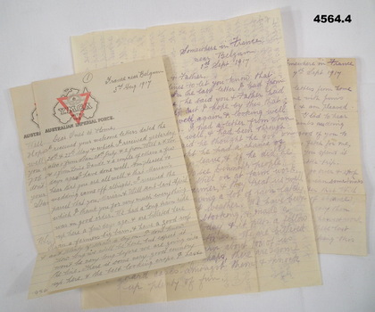 Three letters written from France 1917