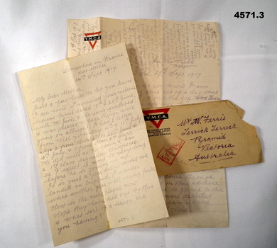 Letters and envelopes from France 1917