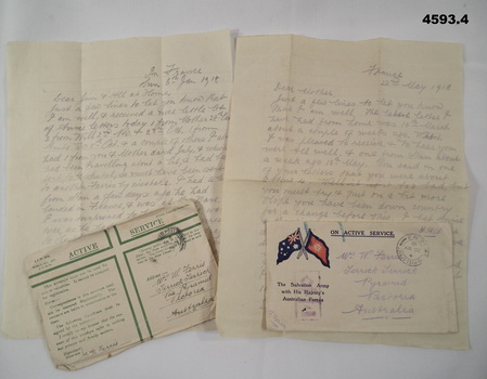 Letters and envelopes from France WW1