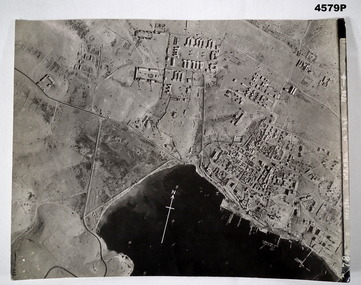 Black and white photo of Tobruk harbour 