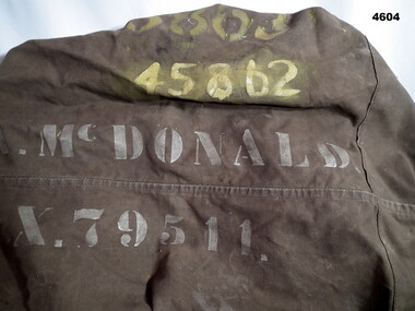Brown coloured kit bag WW2 issue