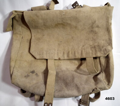 Khaki coloured Back pack WW2 era.