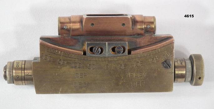Clinometer sight for a Vickers .303 machine gun.