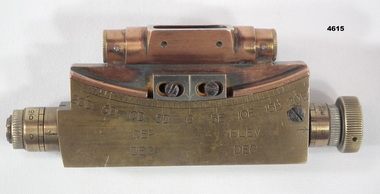 Clinometer sight for a Vickers .303 machine gun.