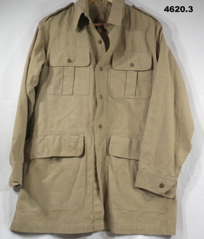 Light khaki safari style military shirt