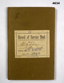 Record of Service Book Walter Mason