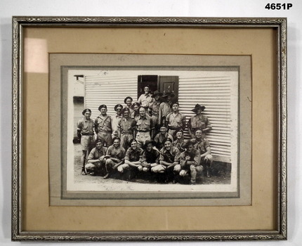 Framed photograph of a group of WW2 soldiers