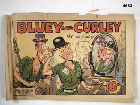 Cartoon book of Bluey and Curly WW2