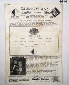 7th Aust Division Association Newsletter.