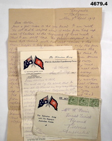 Letters, envelopes sent from France to home.