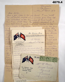 Letters, envelopes sent from France to home.