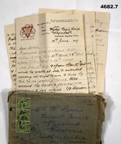 Letter and envelope on YMCA stationary post WW1