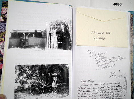 Scrap book copy of WW1 letters