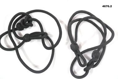 Two black uniform shoulder lanyards