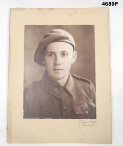 Sepia tone portrait of a soldier.