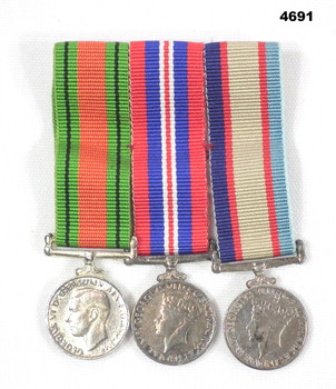 Set of three miniature medals WW2