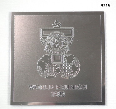 Souvenir silver embossed drink coaster