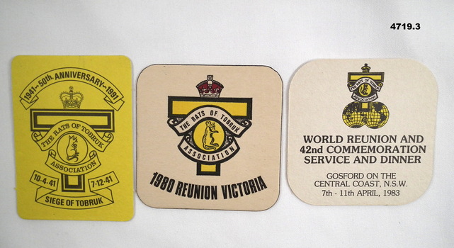 Three souvenir Reunion drink coasters