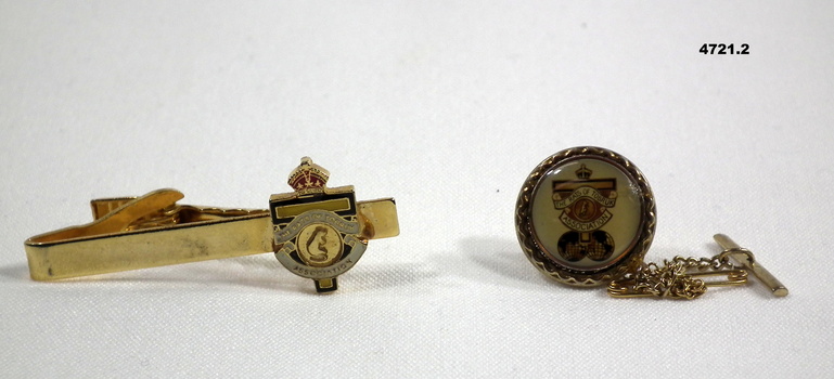 Tie pins for Rats of Tobruk Association.
