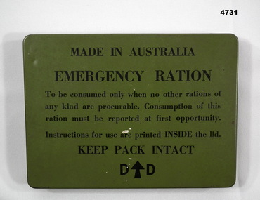 Green Ermergency Ration Tin Australia
