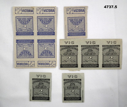 Petrol ration tickets for two gallons