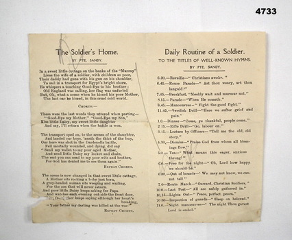 Two poems on a sheet of paper