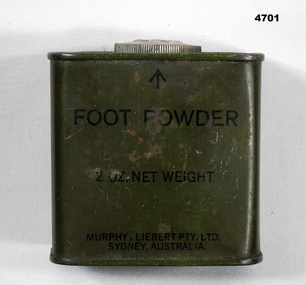 Foot powder tin green army issue