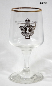 Souvenir sherry glass, Rats of Tobruk Association.